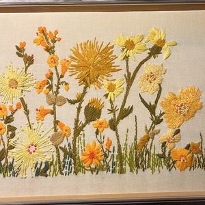 Vintage hand stitch wall decoration